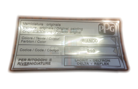 Bianco 210 Colour Code Bonnet Label